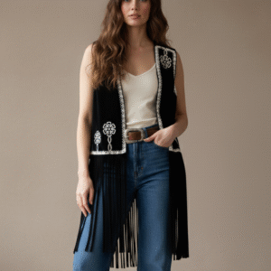 Chaleco de Flecos Bordado