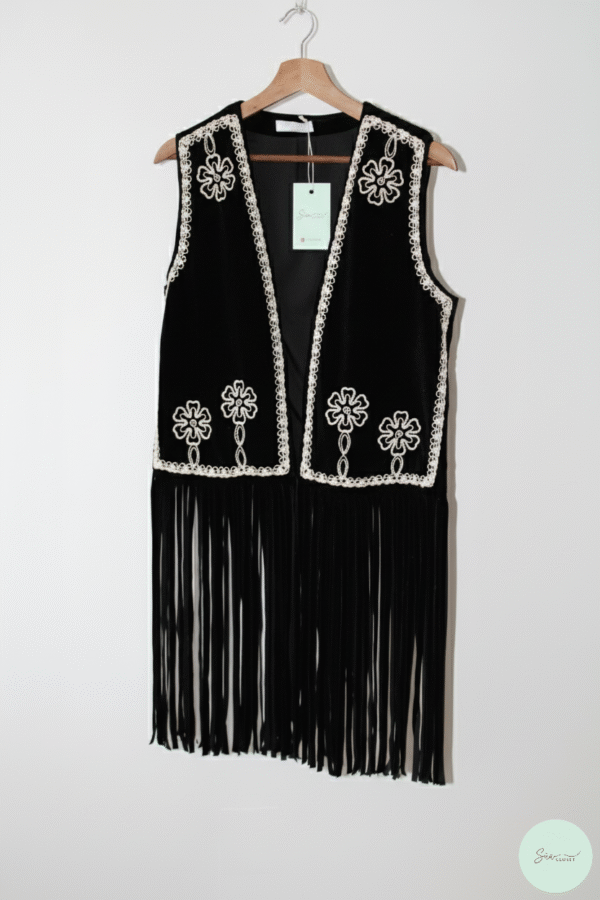 Chaleco de Flecos Bordado