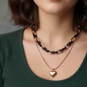 Collar doble corazón