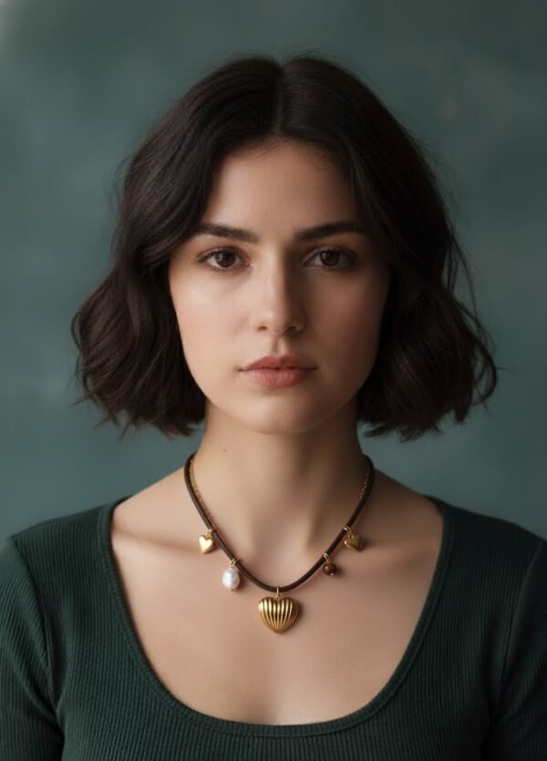 Collar polipiel marrón chocolate