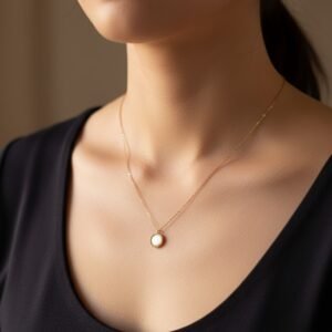 Collar dorado circulo nácar