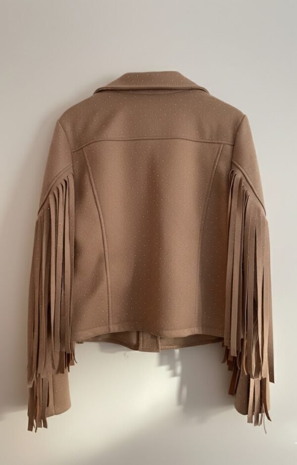 Chaqueta flecos con brillos
