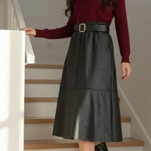 Falda larga polipiel