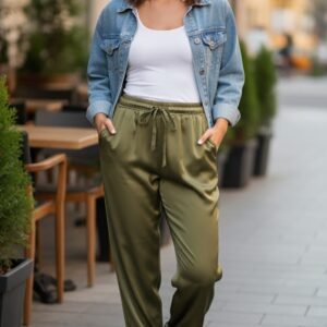 Pantalón bombacho satinado