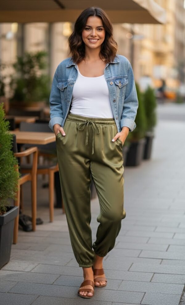 Pantalón bombacho satinado