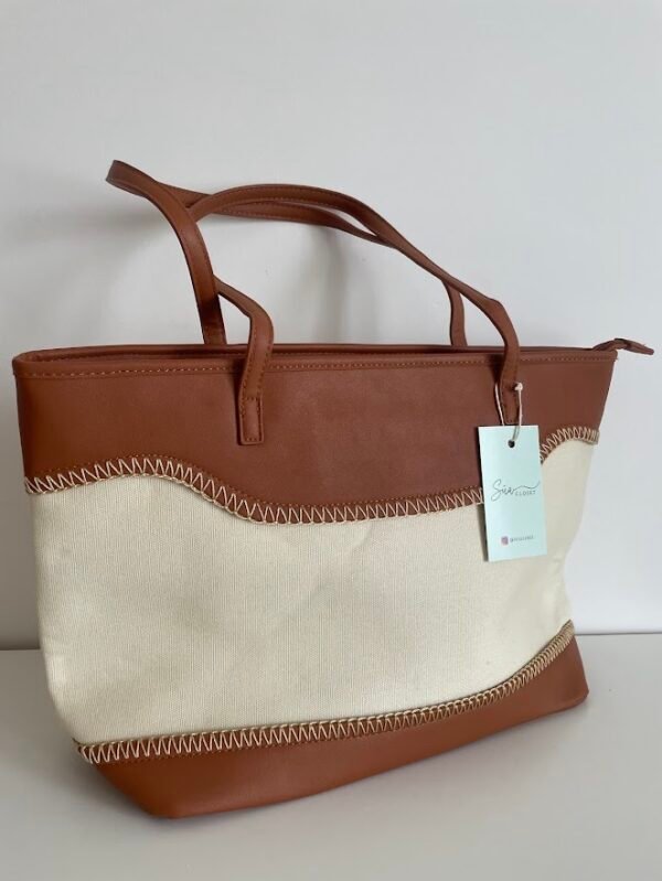Tote bag camel pespuntes
