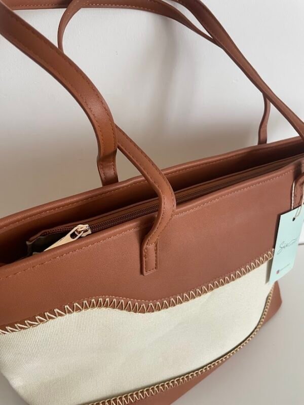 Tote bag camel pespuntes