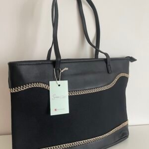 Tote bag negro pespuntes