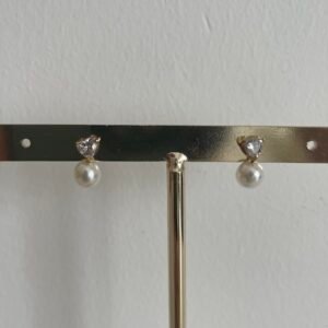 Pendiente perla con brillante