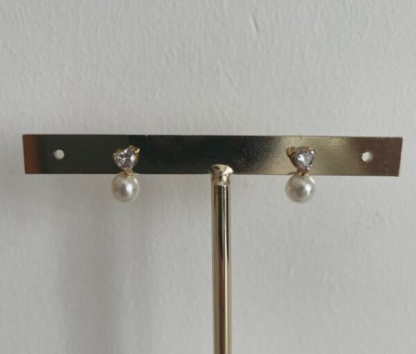 Pendiente perla con brillante